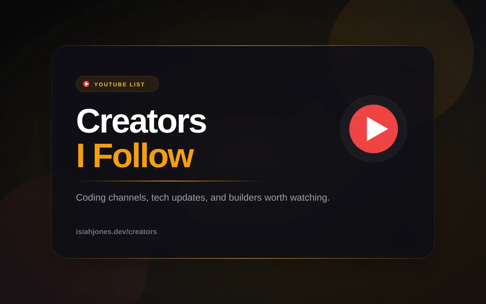 Creators I Follow for Coding and Tech Updates